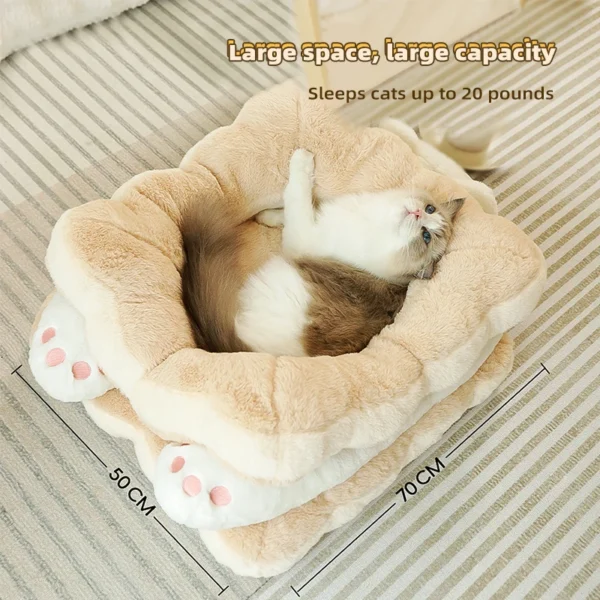 Sandwich Cookie Cat Bed – Warm, Thickened Winter Nest for Kittens & Cats, Cozy Sleeping Pet Kennel