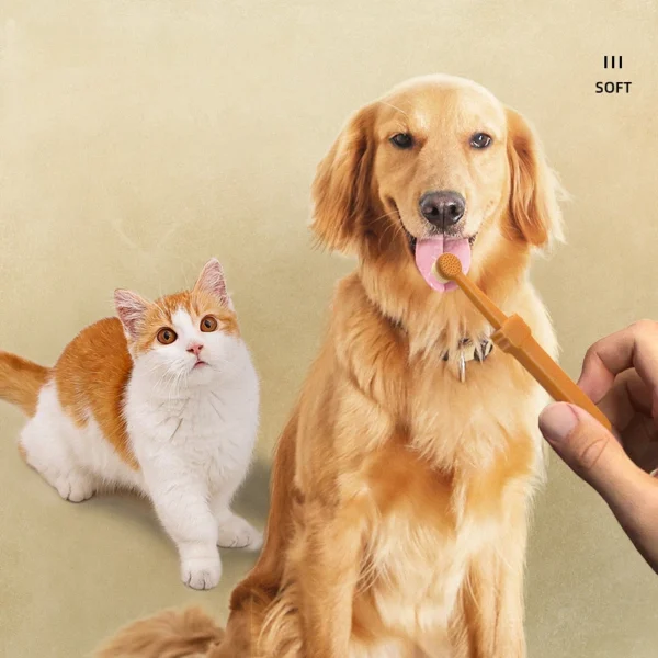 HOOPET Cat & Dog Toothbrush Set – Edible Toothpaste, Silicone Finger Brush, Bad Breath & Plaque Removal Kit