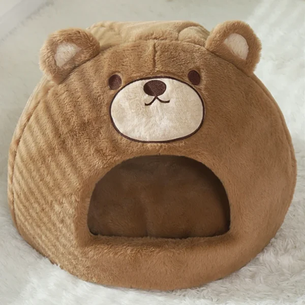 Indoor Pet Cave Bed – Soft Warm Cat House & Puppy Nest for Winter Comfort
