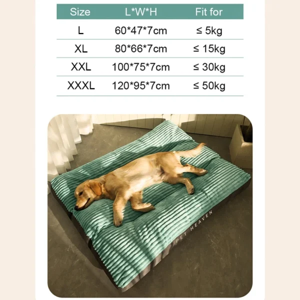 3XL Large Dog Bed – Removable & Washable Winter Floor Mat, All-Season Pet Sleeping Pad, Universal Kennel Cushion"