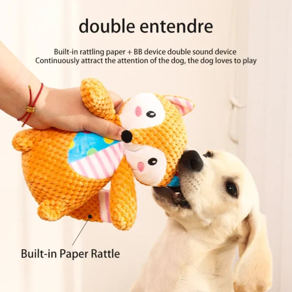 HOOPET Cute Dog Chew Toy – Squeaky, Teeth Cleaning & Boredom Relief for Puppies