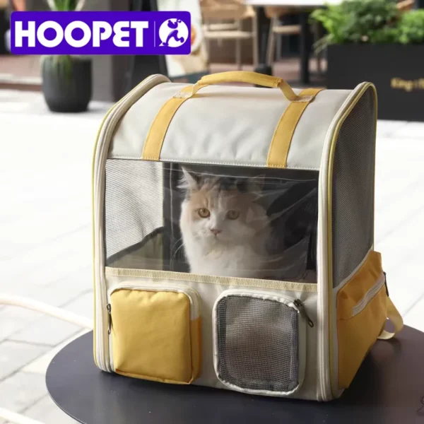 HOOPET Breathable Cat Shoulder Bag – Portable Backpack for Adult Cats & Kittens, Travel & Outing Pet Carrier