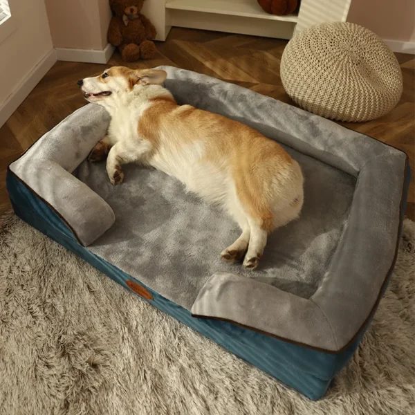 Cozy Rectangular Dog Sleeping Bed – Warm Washable Mattress Nest for Puppies, Cats & Small Dogs