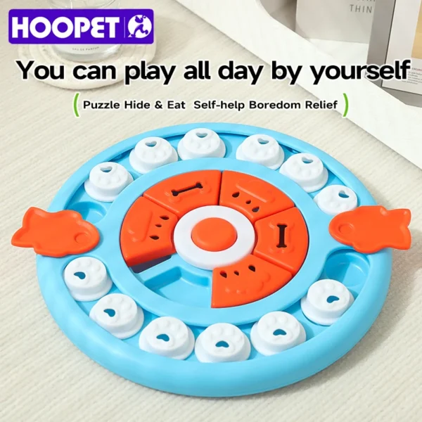 HOOPET Cat Puzzle Foraging Mat – Slow Feeder & Enrichment Toy with Treat Holes for Mental Stimulation