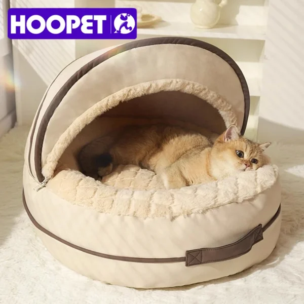 Cozy Winter Cat House Tent – Warm Indoor Cat Bed with Removable Washable Mat, All-Season Pet Kennel for Cats & Small Dogs