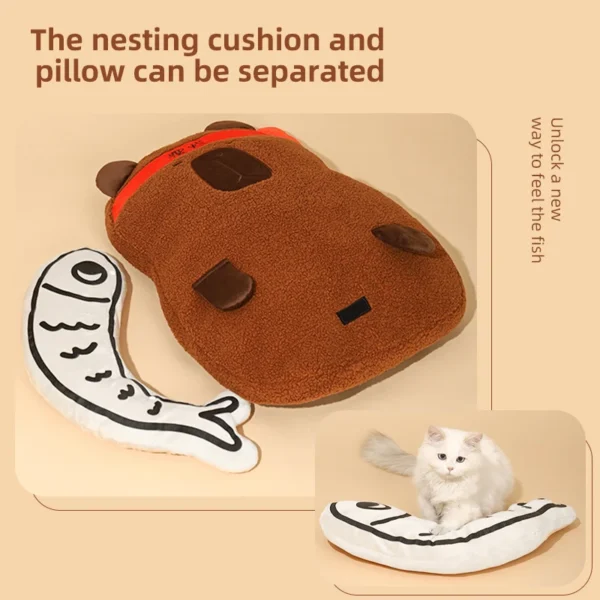 All-Season Pet Mat with Pillow – Soft, Comfortable Bed for Cats & Dogs, Universal Kennel Cushion