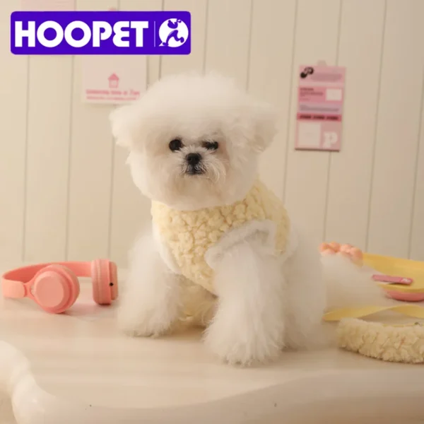 HOOPET Autumn/Winter Padded Dog Harness & Leash Set – Solid Color Chest Strap for Small Dogs, Teddy, Boomerang Style