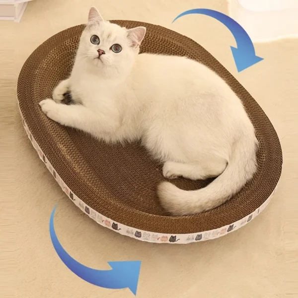 HOOPET Cat Scratcher Bed – Round/Oval Scratch-Resistant Sofa & Claw Grinding Cushion