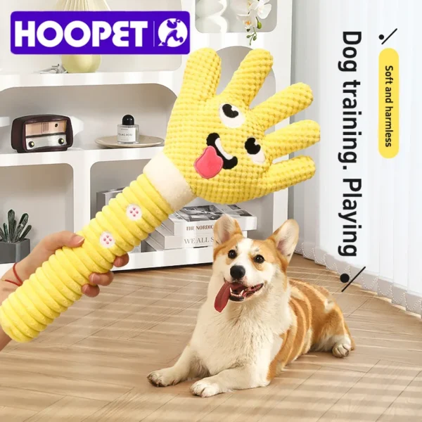HOOPET Plush Teasing Dog Stick – Squeaky Training Toy for Puppies, Corgis & Bichons