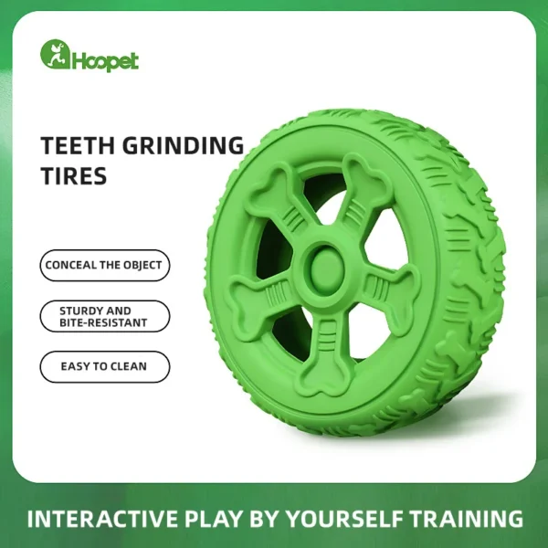 HOOPET Rubber Dog Toy – Interactive Teething Stick & Tire Feeder for Puppies