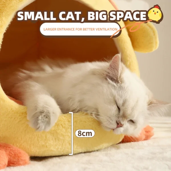 Winter Warm Enclosed Cat Sleeping Bag – Cozy Nest for Cats & Small Dogs, Soft Indoor Pet House
