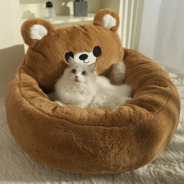 Winter Warm Cat & Dog Sofa Bed – Thick Plush Deep Sleep Cushion for Small Pets, Cozy Puppy Kennel