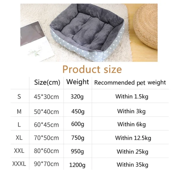 Soft Pet Bed for Cats & Dogs – Waterproof, Washable, Large Sizes