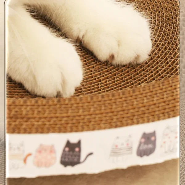 HOOPET Cat Scratcher Bed – Round/Oval Scratch-Resistant Sofa & Claw Grinding Cushion