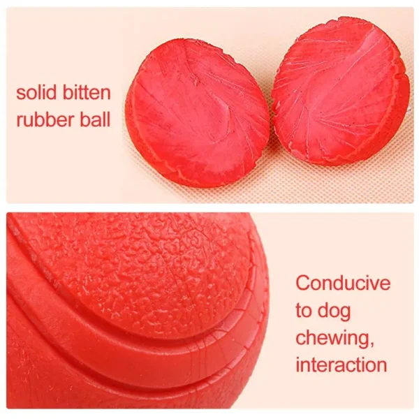 HOOPET Durable Rubber Dog Ball – Bite-Resistant Toy for Puppies, Pitbulls, Teddies (S–XL, Red)