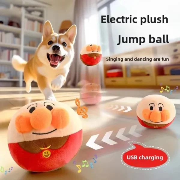 Rechargeable Interactive Dog Toy – Plush Jumping Ball Puzzle for Training & Fun