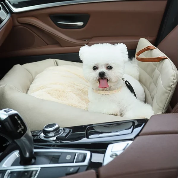 Car Safety Pet Seat – Removable Travel Bed Pad & Kennel for Dogs and Cats, Washable Transport Cover for Car Trips