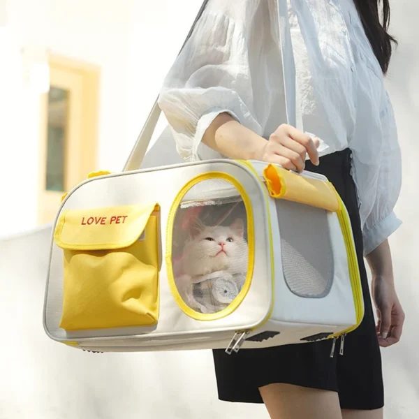 HOOPET Portable Cat Backpack Carrier – Breathable Capsule Design, Large Capacity Pet Travel Bag for Cats & Small Dogs
