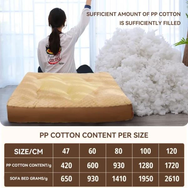 Winter Warm Dog Sofa Bed – Removable & Washable Sleeping Mat for Large Dogs, Golden Retriever Kennel Mat