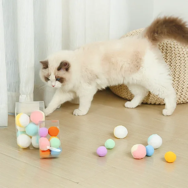 HOOPET Cat Teaser Ball Toy – Bite-Resistant, Quiet Self-Play Stick for Kittens & Cats