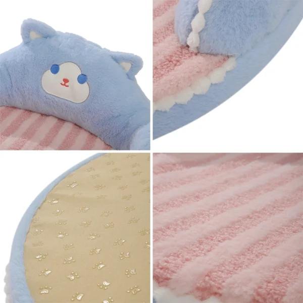 Bear-Shaped Cat Sofa Bed – Washable Sleeping Cave Mat for Small Dogs & Kittens | Cozy Kennel Nest with Sponge Cushion
