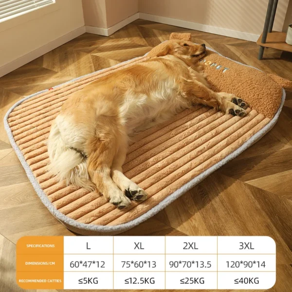 Warm Pet Bed Mat – Soft Padded Winter Cushion for Dogs & Cats, Removable Mattress Kennel Blanket
