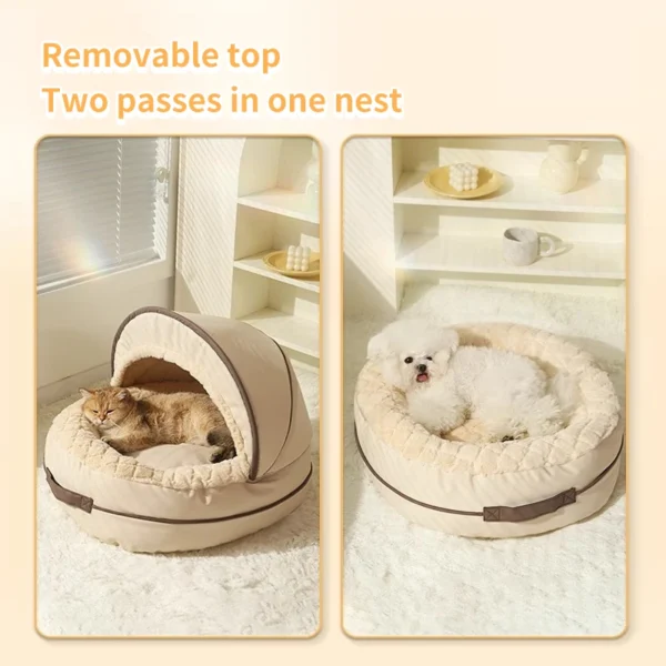 Cozy Winter Cat House Tent – Warm Indoor Cat Bed with Removable Washable Mat, All-Season Pet Kennel for Cats & Small Dogs