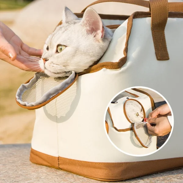 HOOPET Breathable Cat & Small Dog Carrier – Soft Travel Backpack with Shoulder Handle