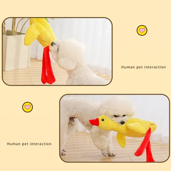 HOOPET Plush Duck Dog Toy – Durable Squeaky Chew Toy for Teething & Interactive Play