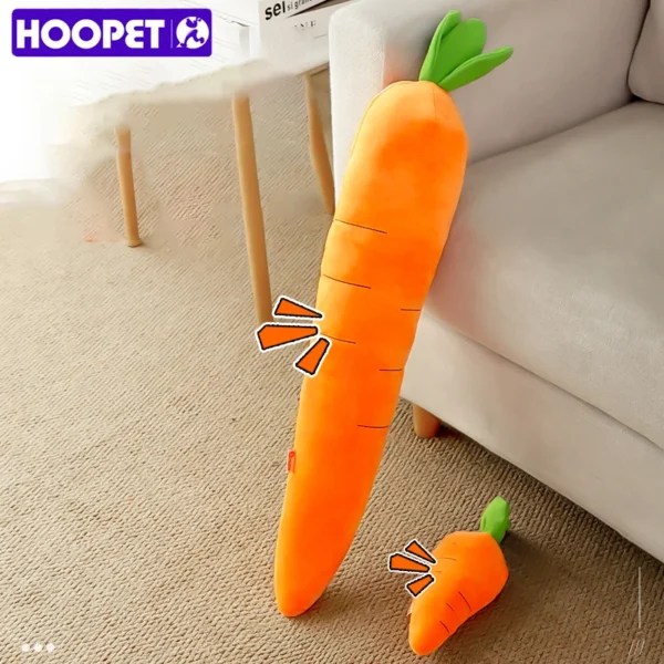 HOOPET Carrot Plush Dog Toy – Squeaky Vegetable Chew Toy for Small to Large Dogs