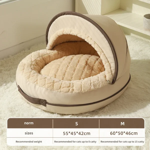 Cozy Winter Cat House Tent – Warm Indoor Cat Bed with Removable Washable Mat, All-Season Pet Kennel for Cats & Small Dogs