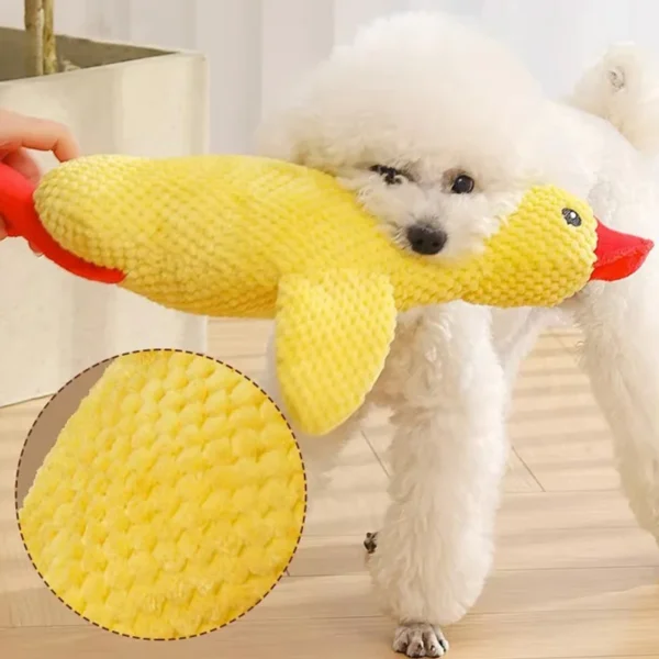 HOOPET Plush Duck Dog Toy – Durable Squeaky Chew Toy for Teething & Interactive Play